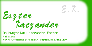 eszter kaczander business card